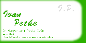 ivan petke business card